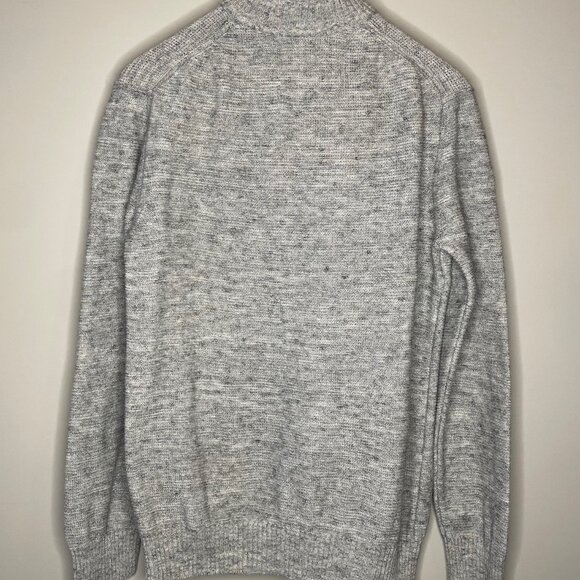 Wayne Gretzky Collection Long Sleeve Partial Button-Up Light Gray Knit Sweater - Picture 4 of 12